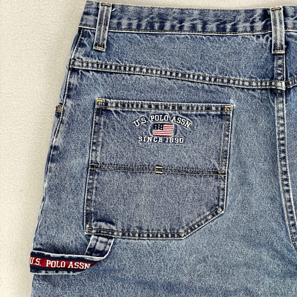 Vintage US Polo ASSN Jean Shorts 40 Faded Super‎ Baggy Carpenter 90s Hip Hop